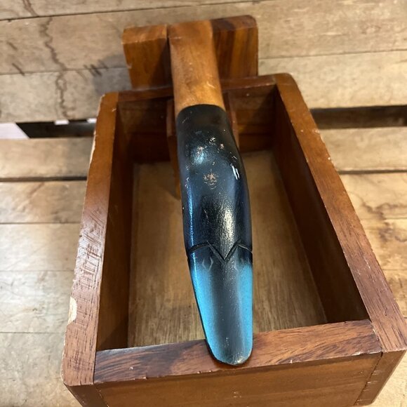 1950's Vintage Beautiful Maple Hand Painted Mallard Duck Nut Cracker - Picture 5 of 11